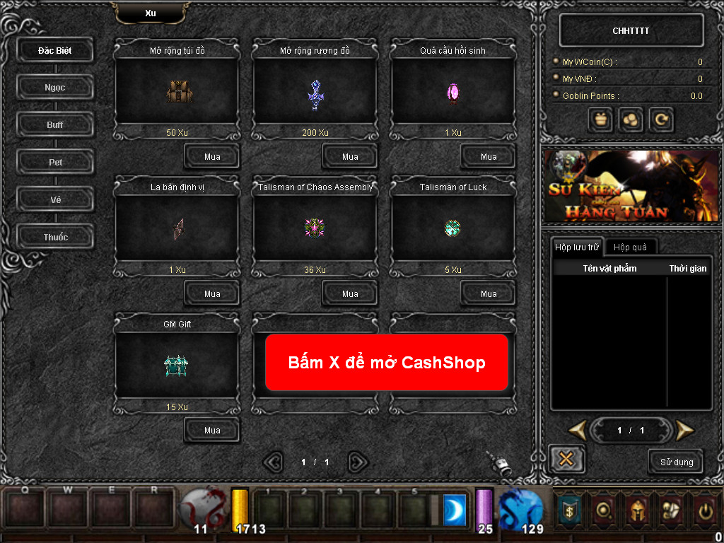 Chức năng chính của Game MU Uy Long